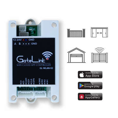 GateLink GL-WLAN-02 WiFi Bluetooth Cloud APP Smart Gate Controller with 4 Relay RS485 for Home Gates Parking Barriers and Industrial Doors